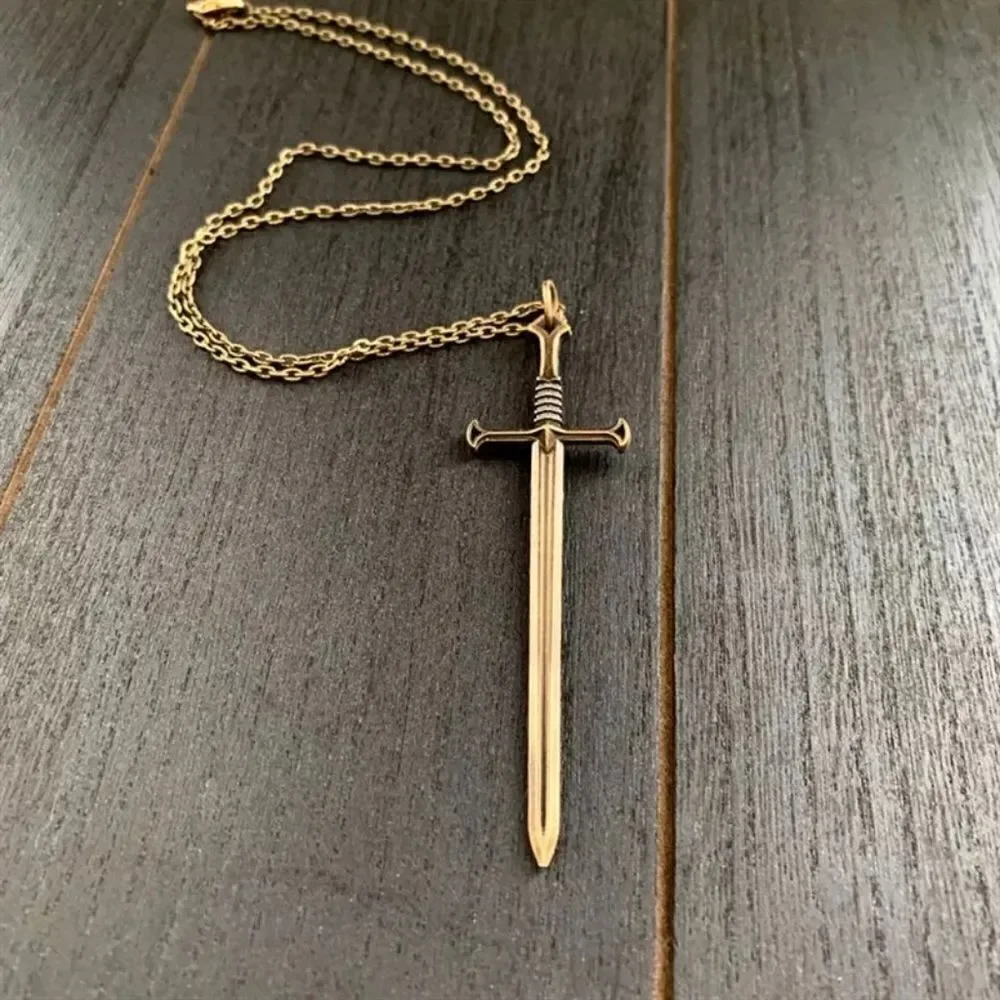 🗡 Brass Sword Pendant Necklace 🗡